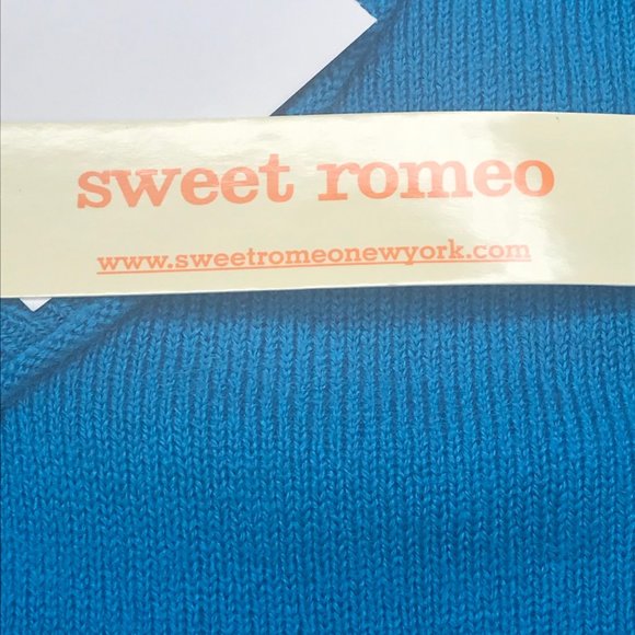 Sweet Romeo Women's Sweater V Neck Size Small Blue New With Tags - Picture 5 of 14